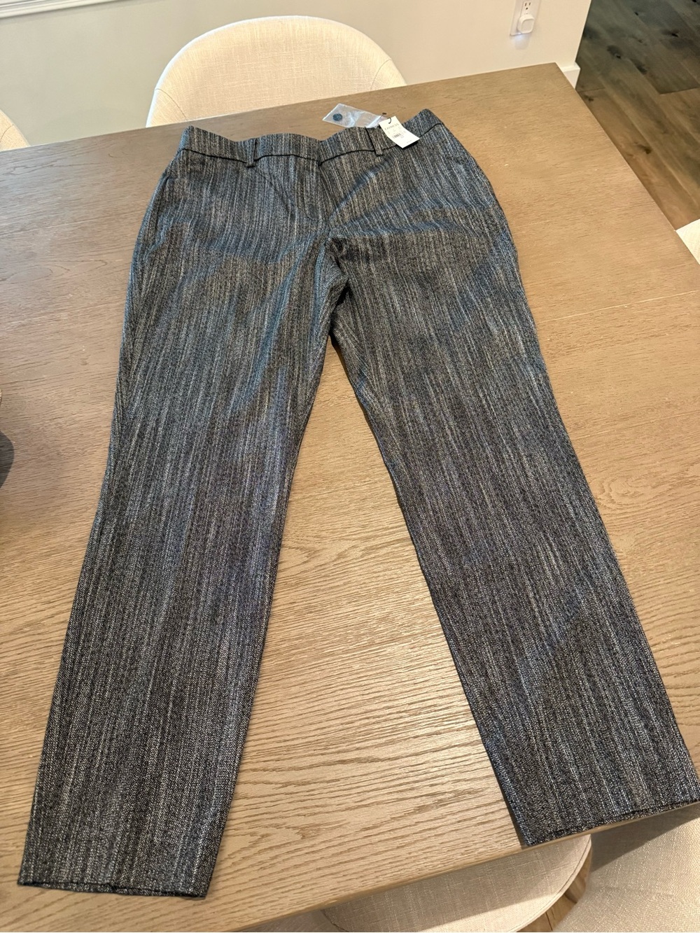 Express Women's Ankle Pants in Gray Pinstripe